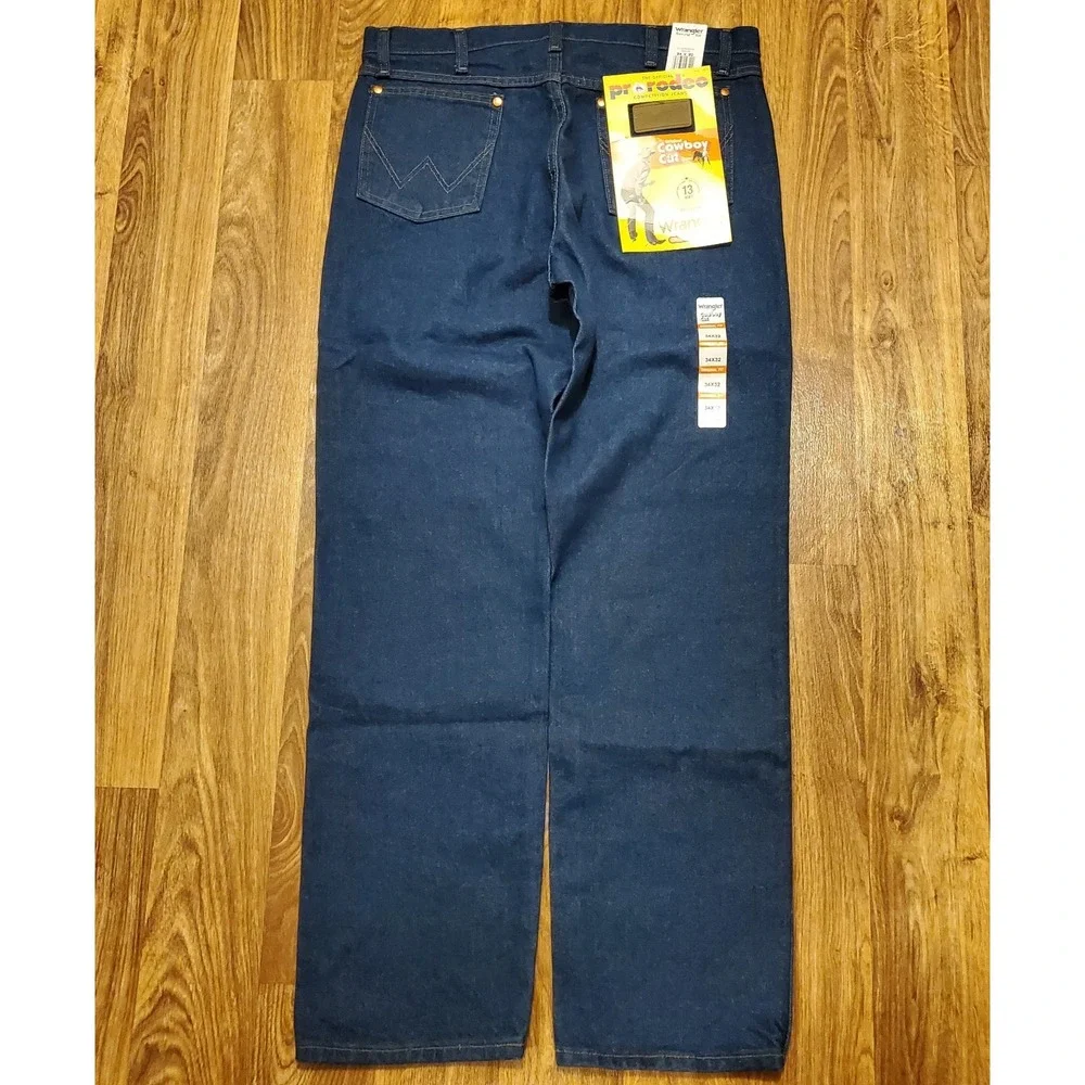 Wrangler Cowboy Cut Jeans Men 34x32 Dark Denim Original Fit‎ Competition Rodeo - Picture 3 of 10